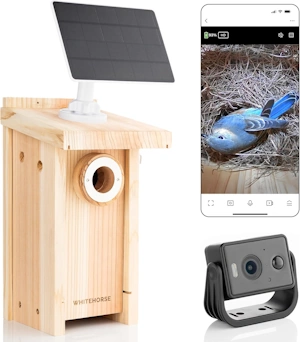 WHITEHORSE Bird House with Camera - Wireless & Solar Powered