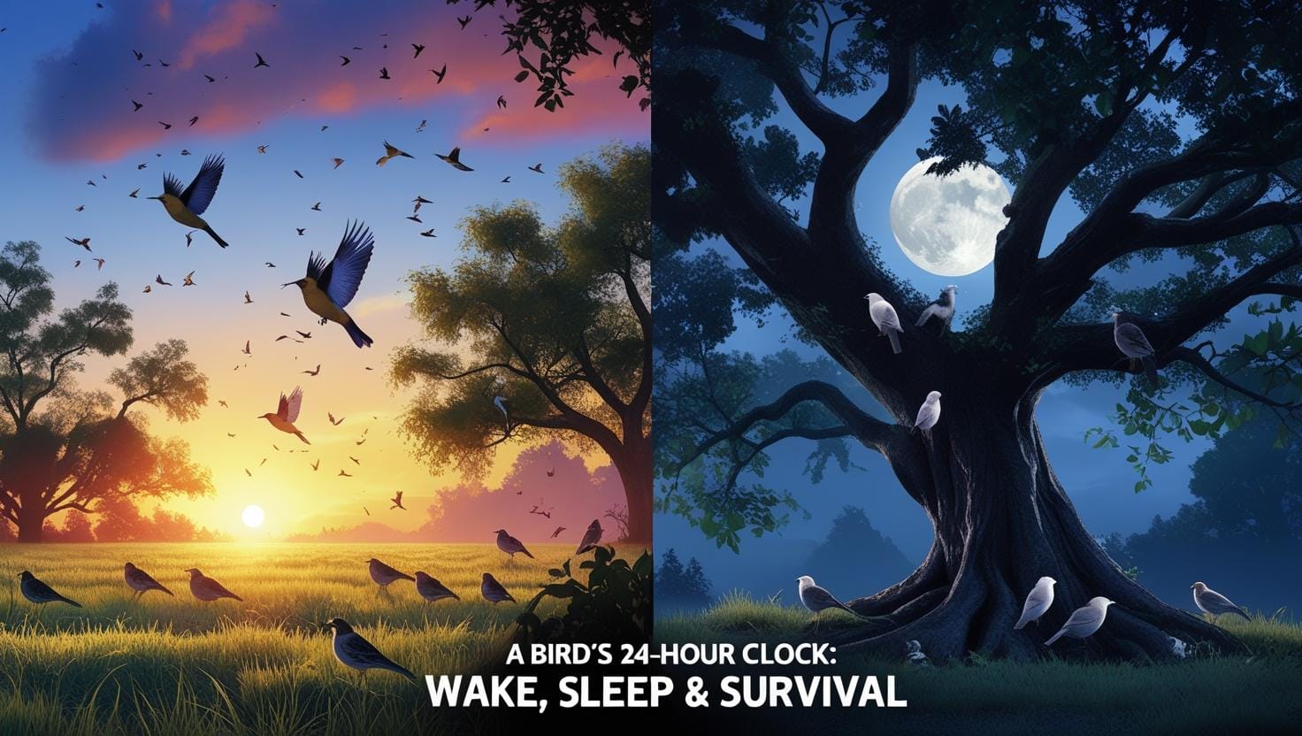 A Birds 24 Hour Clock When They Wake Sleep and Why