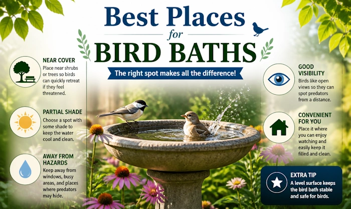 Best Places for Bird Baths