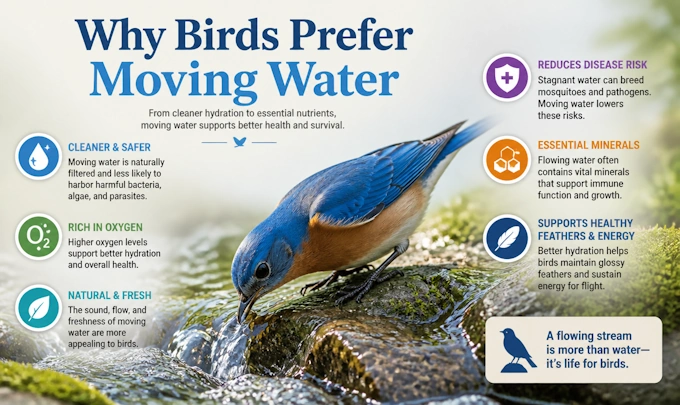 Why Birds Prefer Moving Water